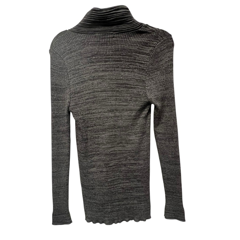 Leif Nelson Cable Knit Sweater Shawl Collar Funnel Neck Gray Techwear Streetwear - Picture 2 of 16